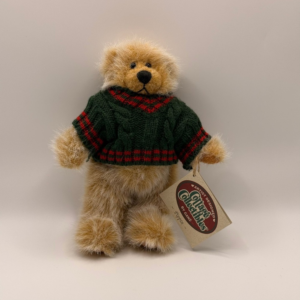 Ganz Cottage Collectibles Pippin Teddy Bear 1996 Christy Rave Green Sweater